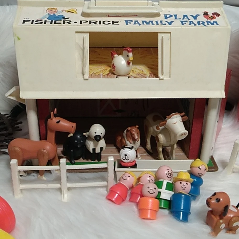 Fisher Price Family Farm Play Bundle 69' 79' Vintage Everything Included